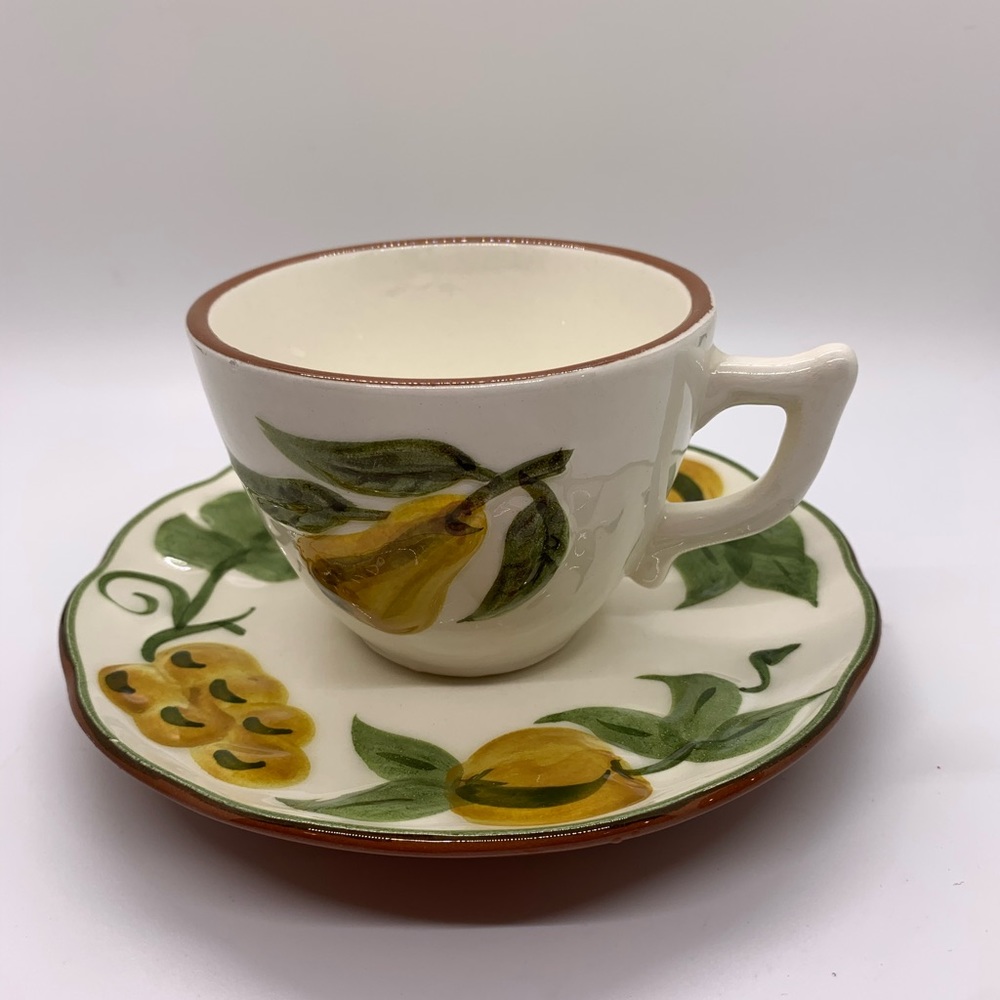 Vintage STANGL Sculptured Fruit Tea Cup and Saucer set
